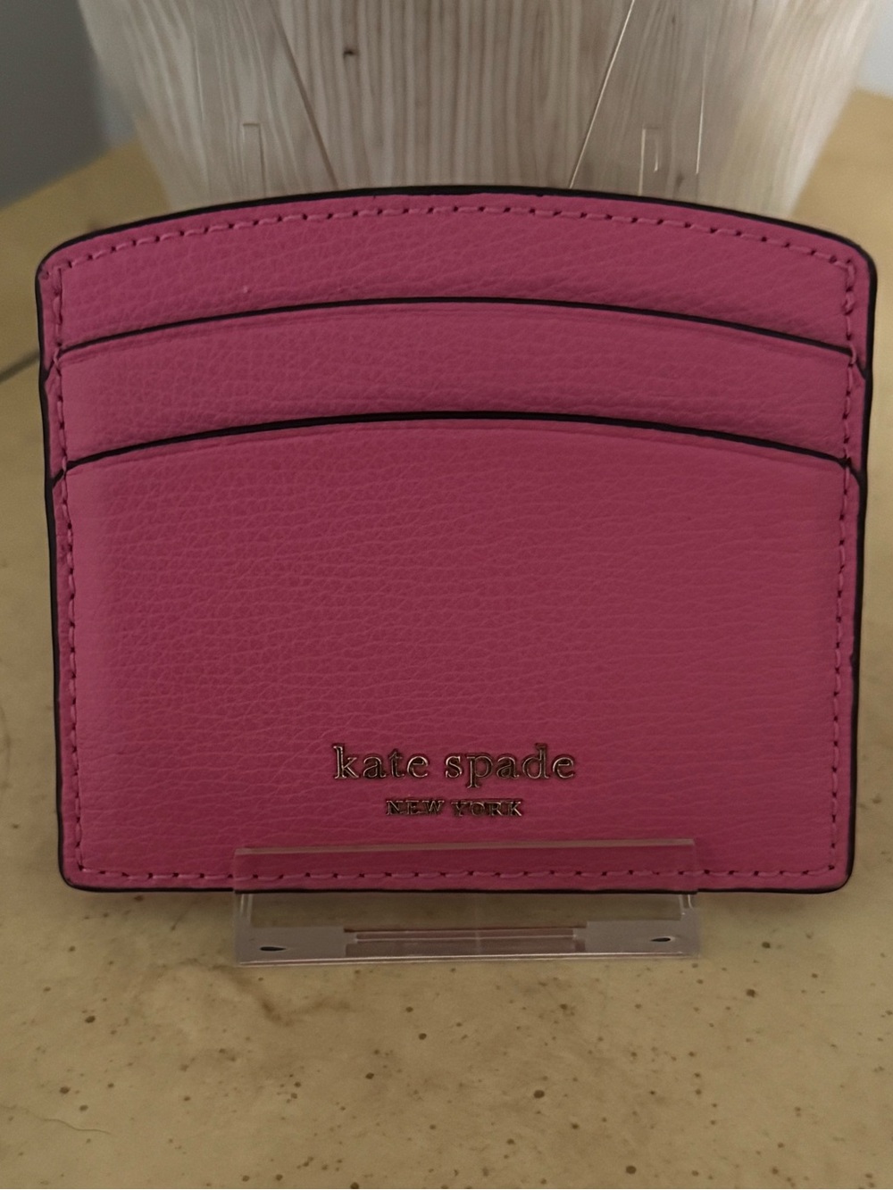kate spade New York Pink Leather Card Holder EUC